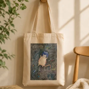 Tote Bag “Gato no Espaço” – Ilustração Artística