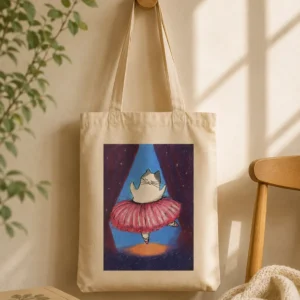 Tote Bag “Gato Bailarina” – Ilustração Artística