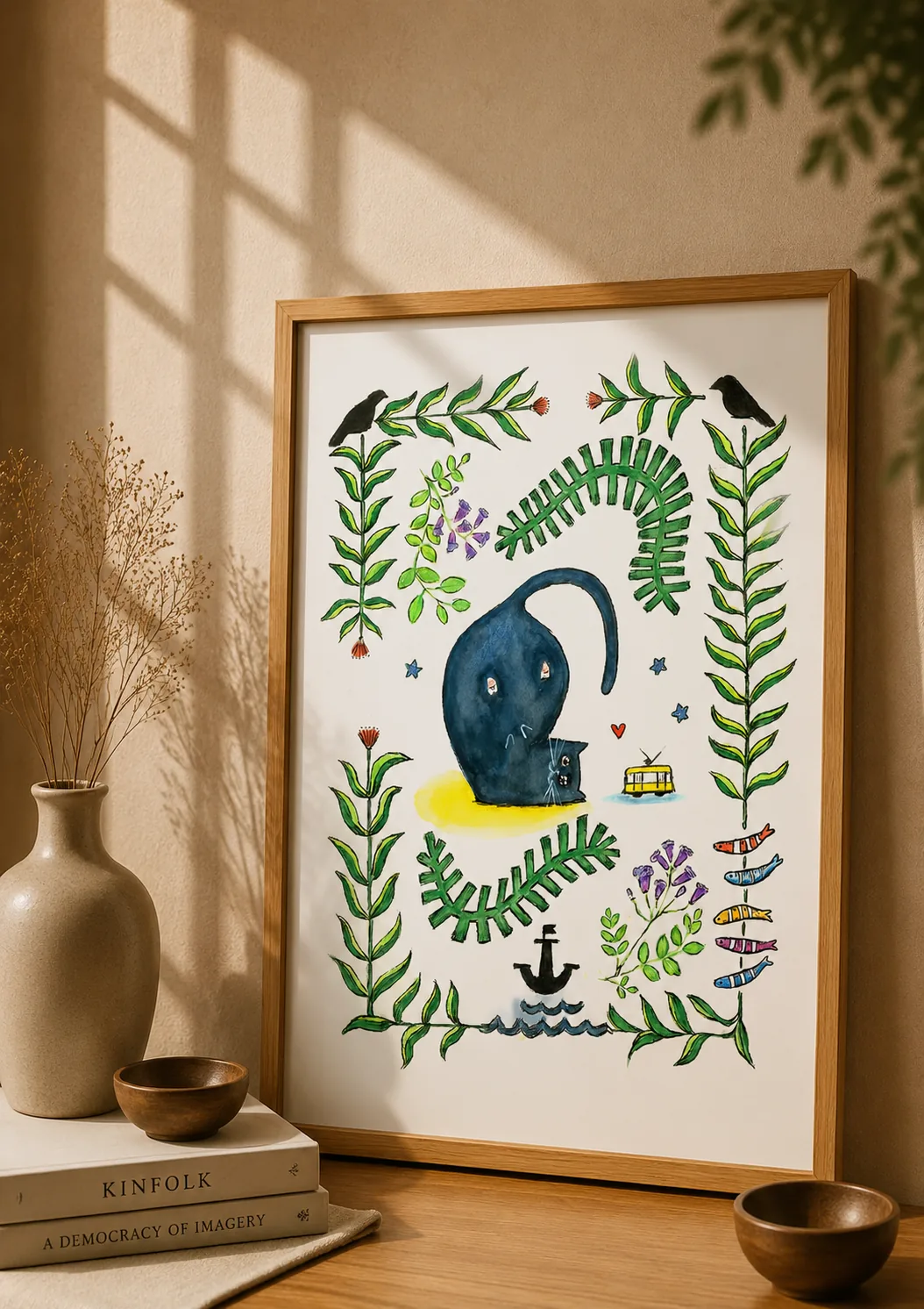 "Gato Folhinhas" - Poster Ilustração