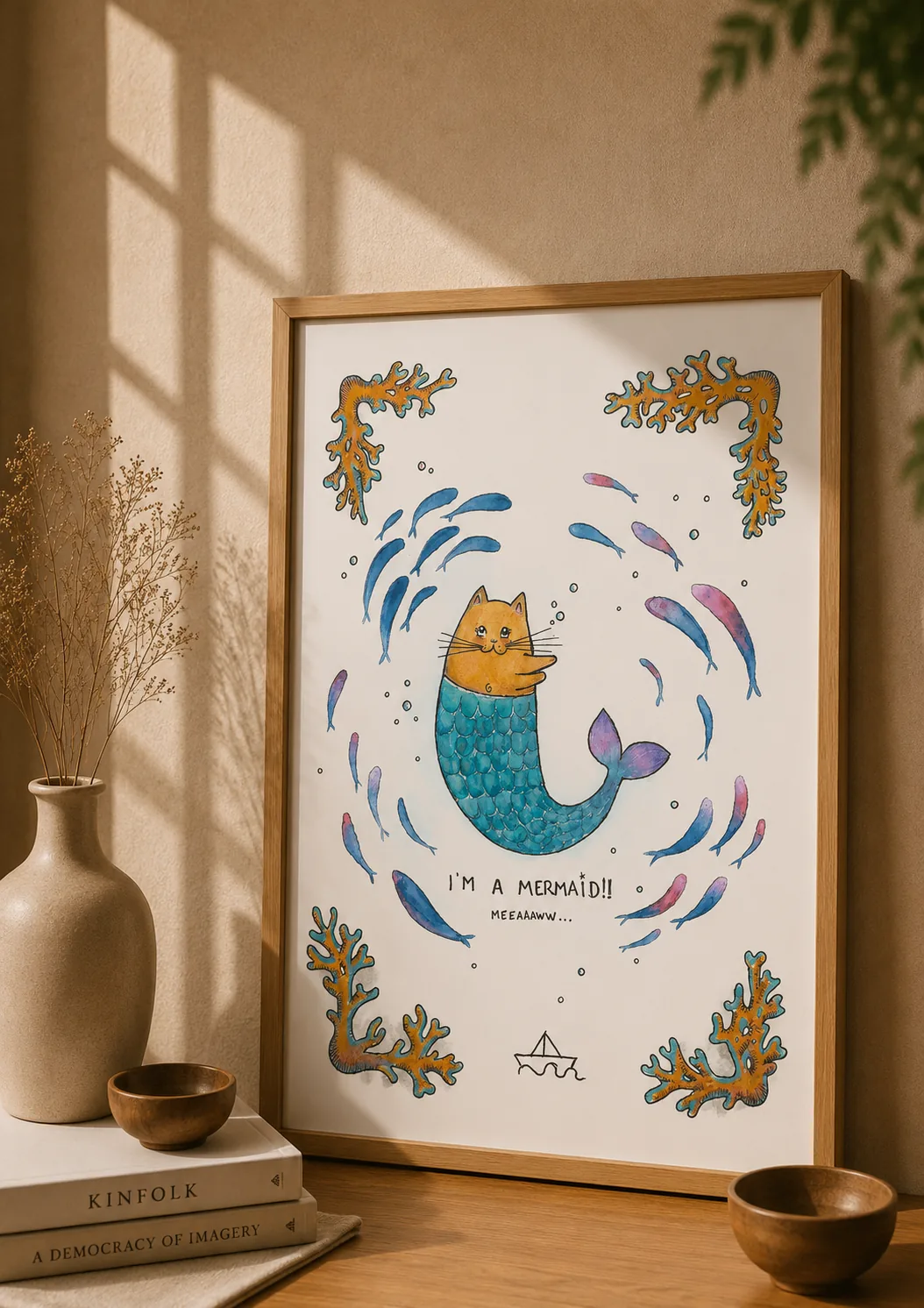 "Gato Sereira" - Poster Ilustração