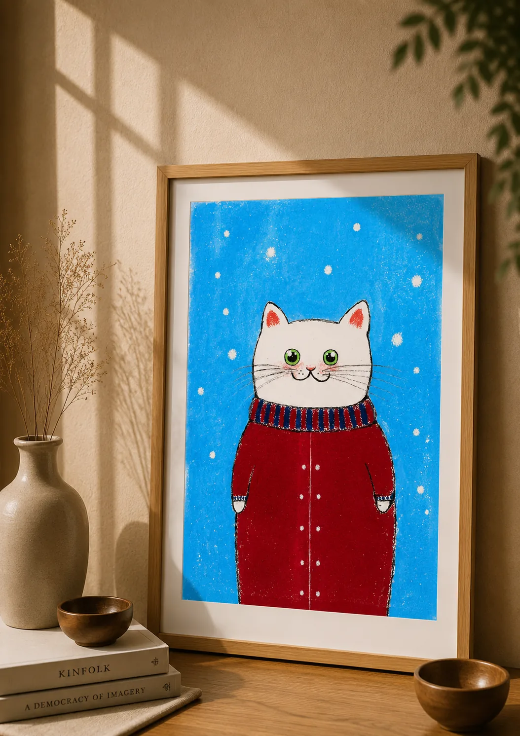 "Gato Inverno" - Poster Ilustração
