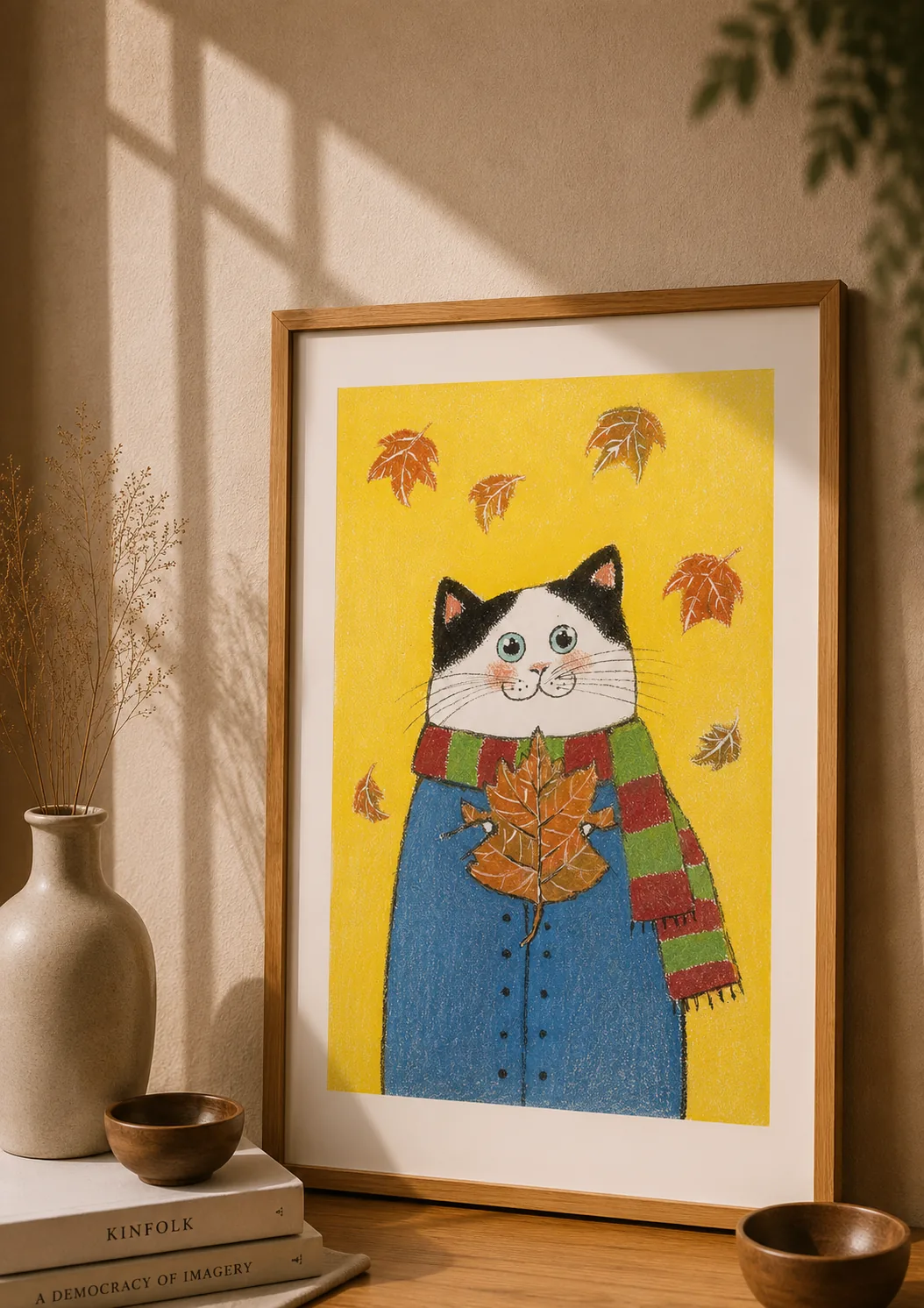 "Gato Outono" - Poster Ilustração