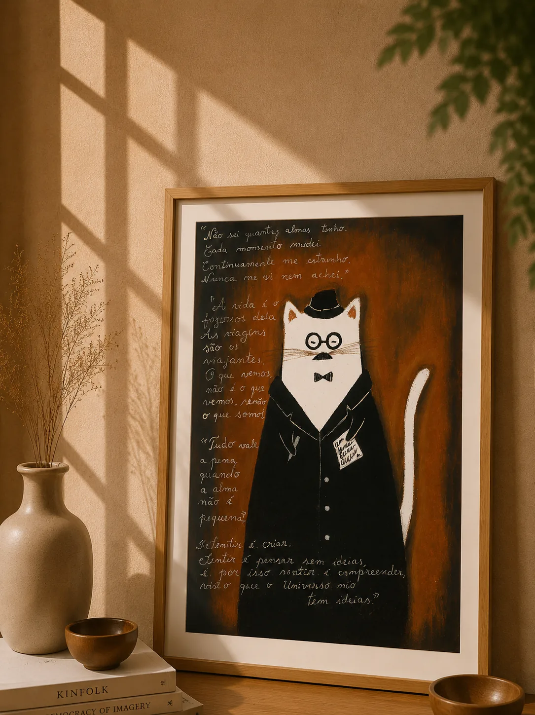 "Gato Fernando Pessoa" - Poster Ilustração