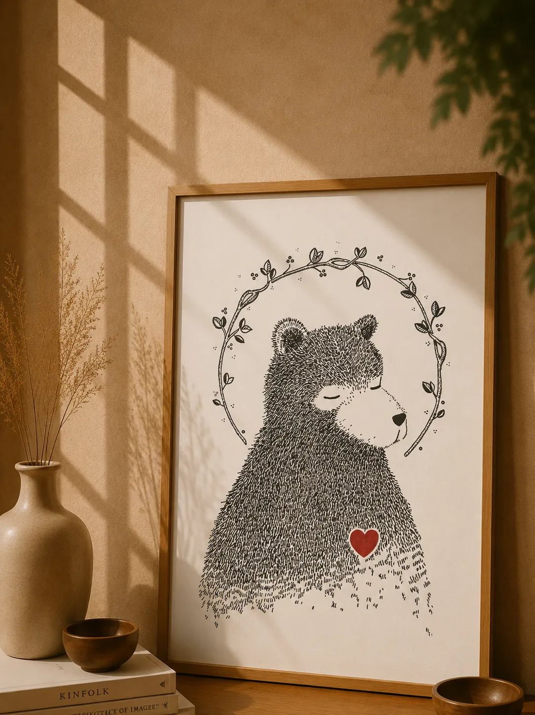 "Urso Coração" - Poster Ilustração
